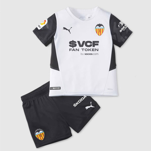 Heimtrikot Valencia Kinder 2021-2022 Günstige Fußballtrikots